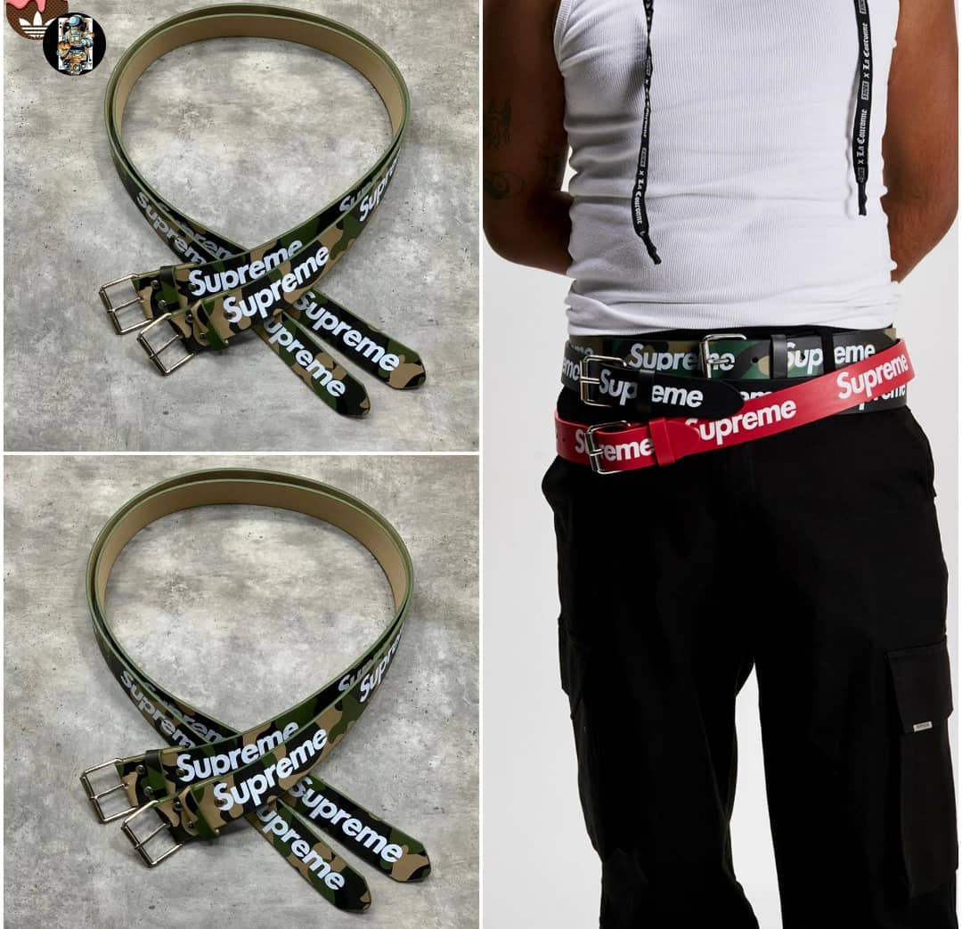 Camouflage Supreme leather belt