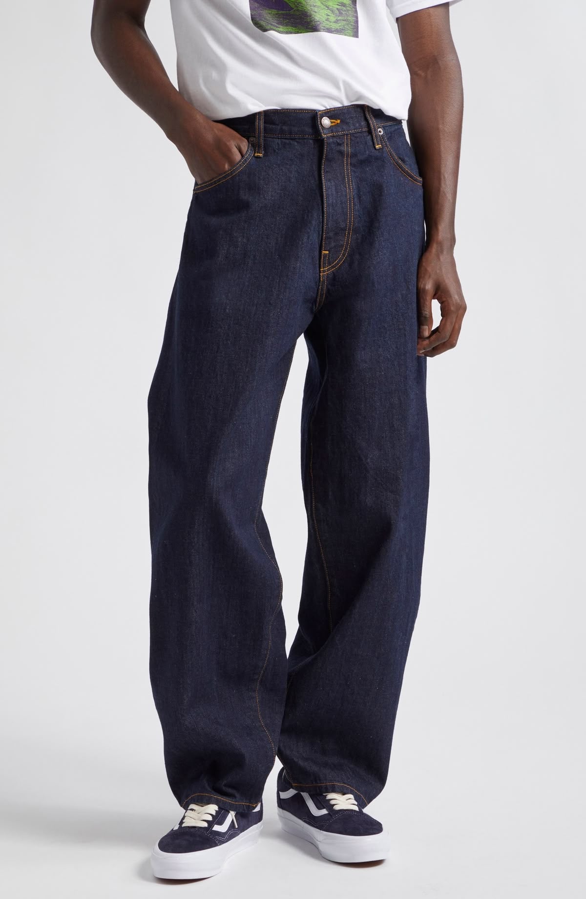JAPANESE SELVEDGE WIDE LEG DENIM JEANS BLUE