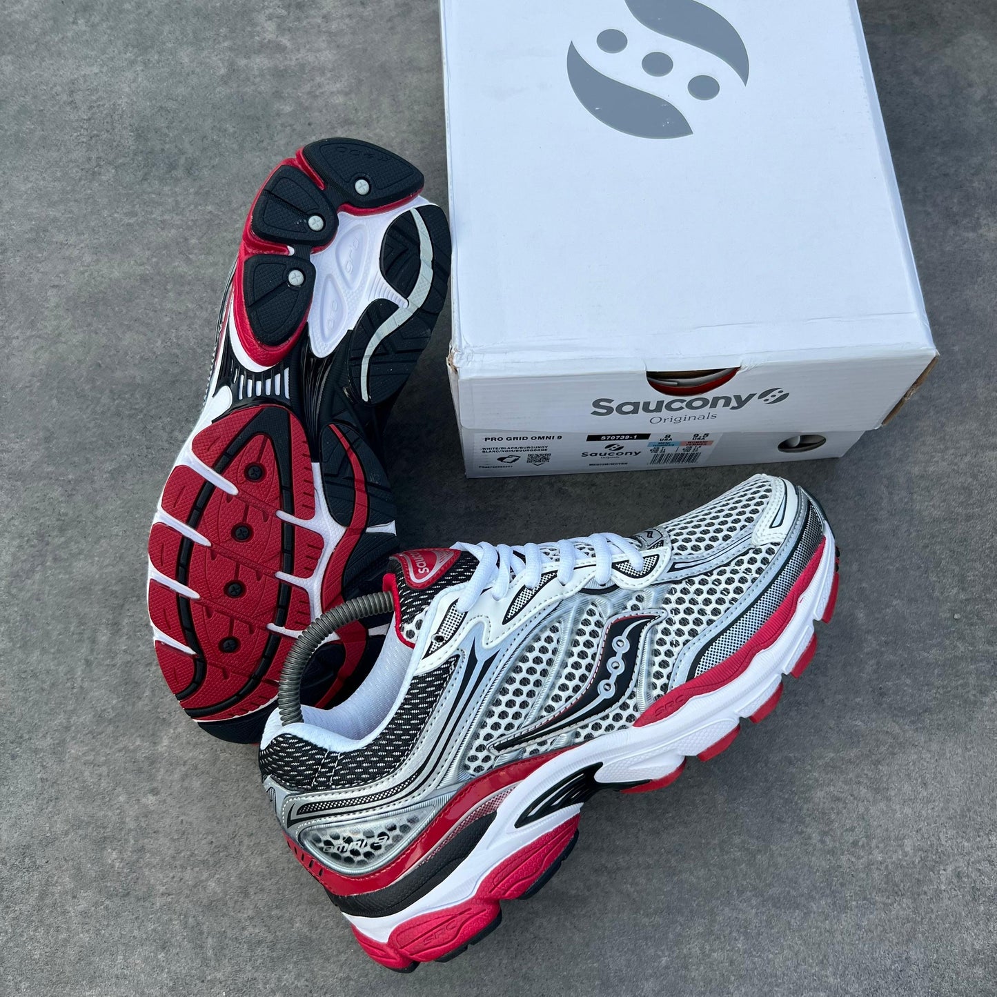 SAUCONY PRO GRID OMNI WHITE SILVER GRID