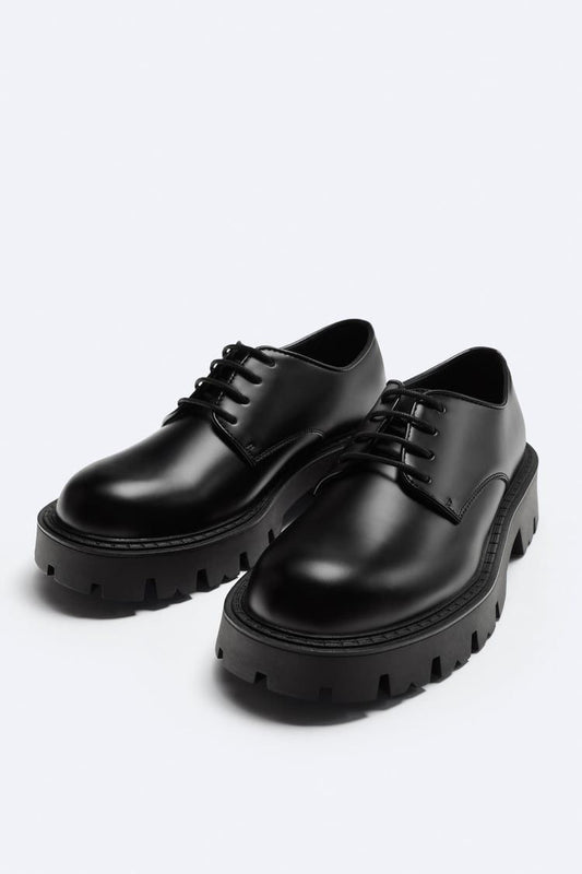 MEN HIGH SOLE DERBY LOAFERS