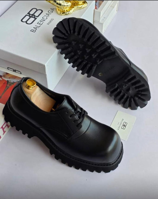 BOX POISED LEATHER HIGH SOLE LOAFERS