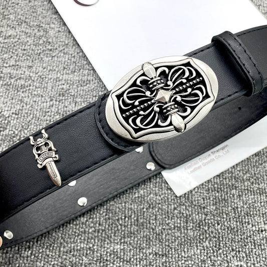 CHROME HEARTS LEATHER BELT 3 (105cm)