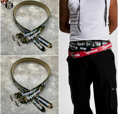 Camouflage Supreme leather belt
