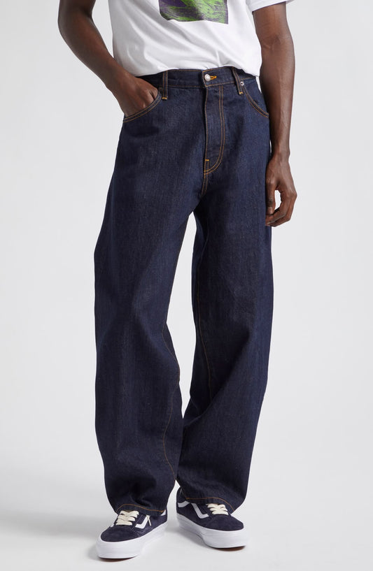 JAPANESE SELVEDGE WIDE LEG DENIM JEANS BLUE