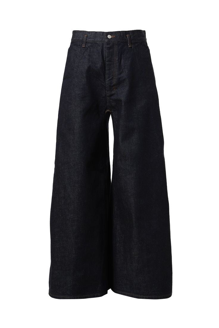 JAPANESE SELVEDGE WIDE LEG DENIM JEANS BLACK