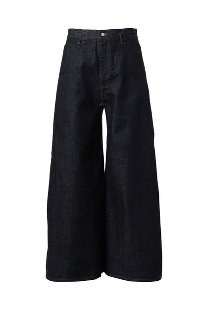 JAPANESE SELVEDGE WIDE LEG DENIM JEANS BLACK