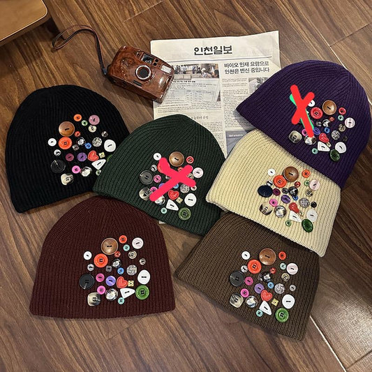 Buttoned beanie
