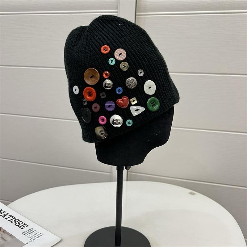 Buttoned beanie