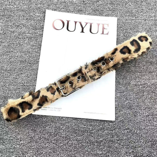 FUR LEOPARD PRINT BELT