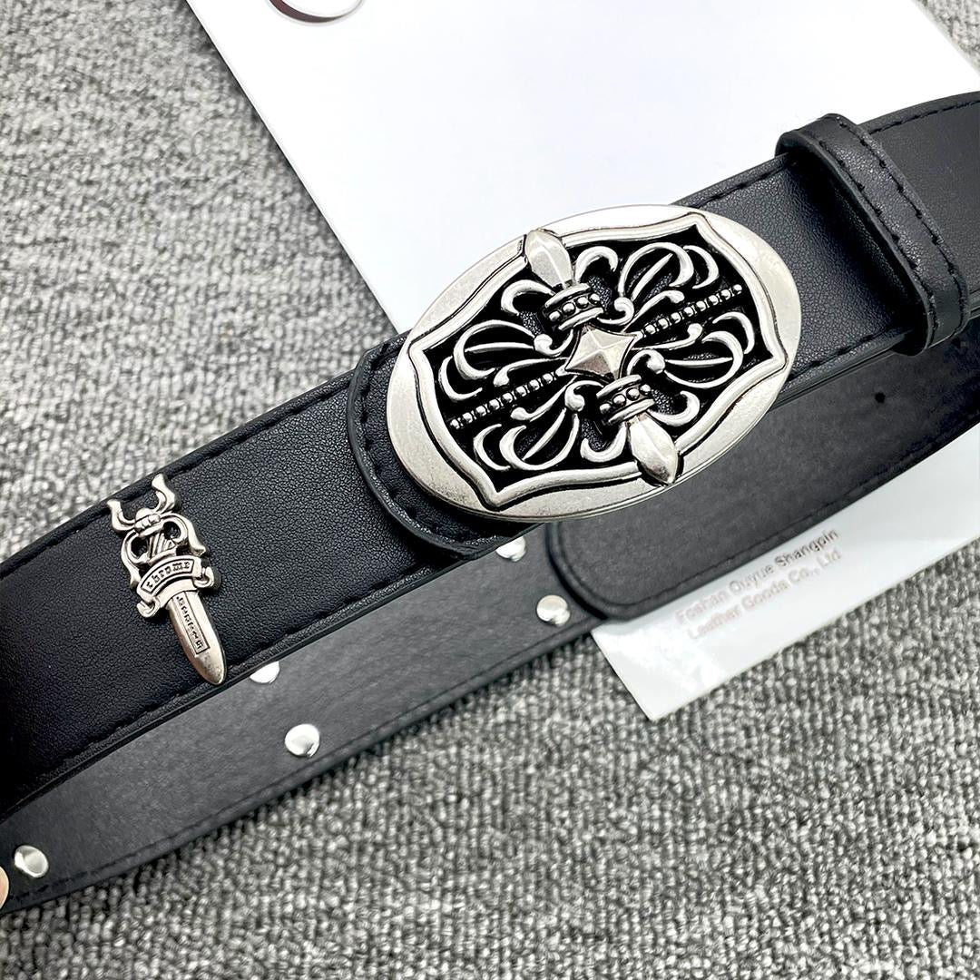 CHROME HEARTS LEATHER BELT 3 (105cm)