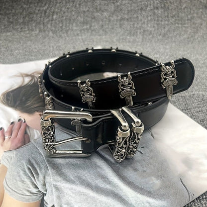 CHROME HEARTS LEATHER BELT 5 (105cm)