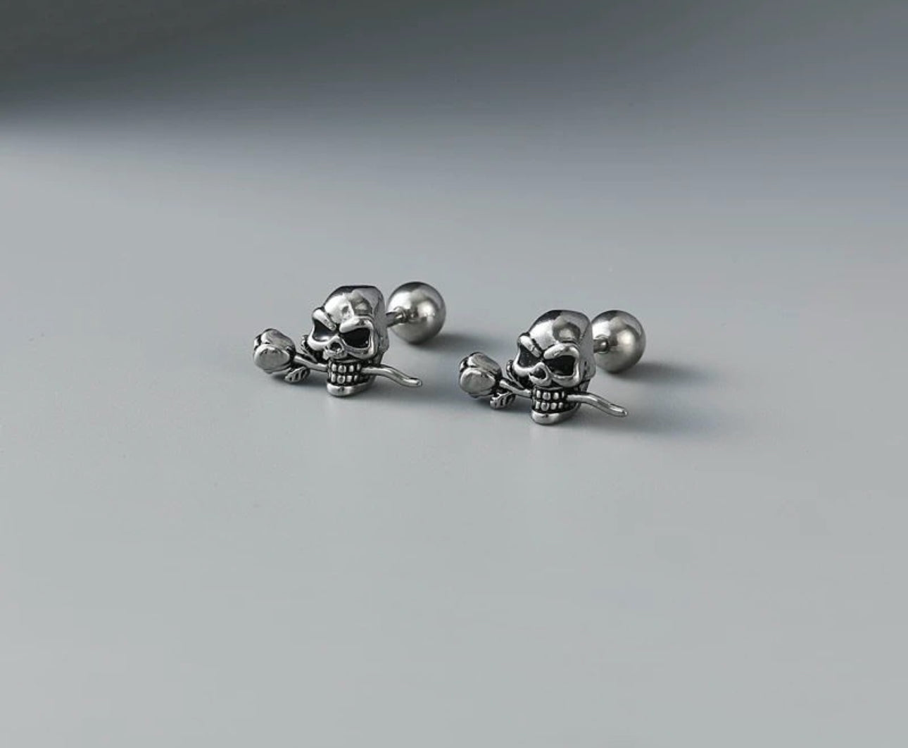 skull flower earrings