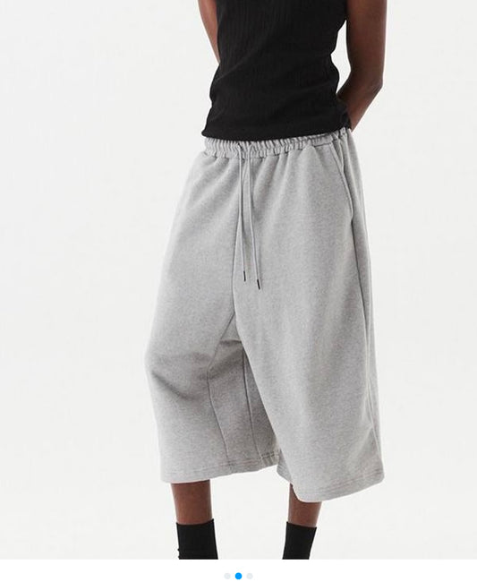 plain knee length  sweat jorts