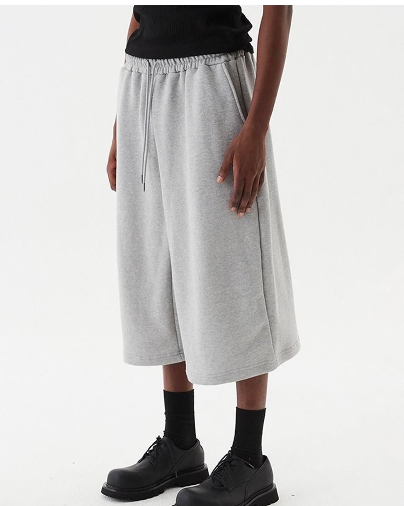 plain knee length  sweat jorts