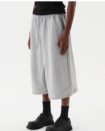 plain knee length  sweat jorts